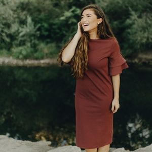 Teal Rossi Column Dress